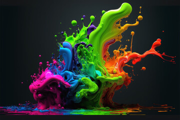 Splashes of multi-colored paint, drops of paint, drips of paint, for collage, macro. Background.