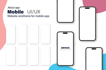 Mobile ui ux mockup application interface smartphone mock up template 3d banner or poster design vector file