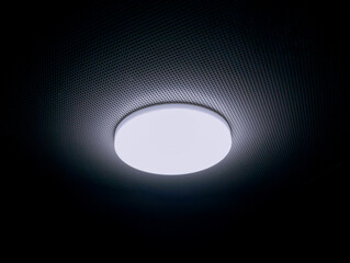 LED ceiling light glowing at night darkness bathroomlight ceilingmounted LEDlamp LEDlight...