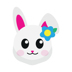 Cute Bunny Face Illustration