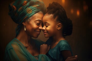 A Heartwarming Moment between a Mother and her Daughter. Fictional characters created by Generated AI.