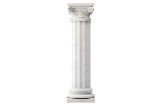 Classical Marble Column on transparent background.
