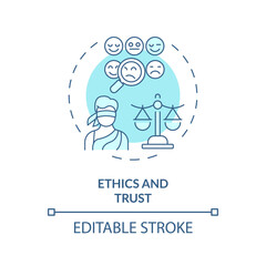 2D editable thin line icon ethics and trust concept, isolated vector, blue illustration representing arena.