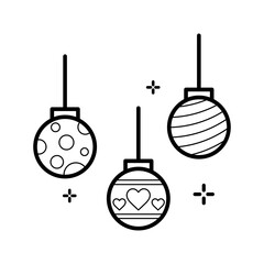 Christmas Balls Line Icon