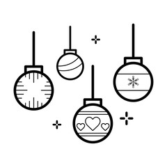 Christmas Balls Line Icon