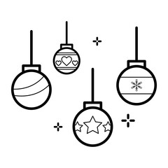 Christmas Balls Line Icon