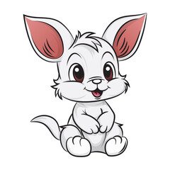 Cute cartoon bunny isolated on a white background. Vector illustration.