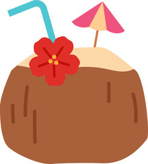 summer coconut juice vector illustration isolated