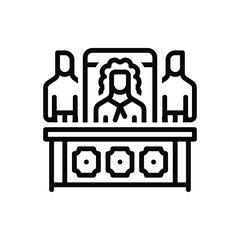 Black line icon for judge 