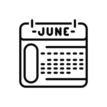 recommend clip art: Black line icon for june 