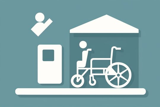 Icon depicting accessible facilities for people with disabilities. Generative AI