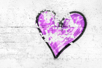 Painted purple abstract heart