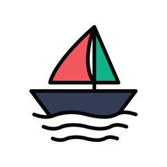 Boat icon isolate white background vector stock illustration