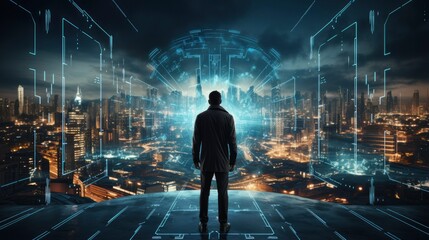 Cybersecurity in the Digital Business Landscape. - obrazy, fototapety, plakaty