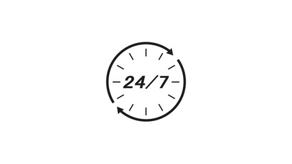 abstract 24 hours open timer clock illustration 4k 
