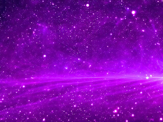 Digital purple particles wave and light abstract background with shining dots stars