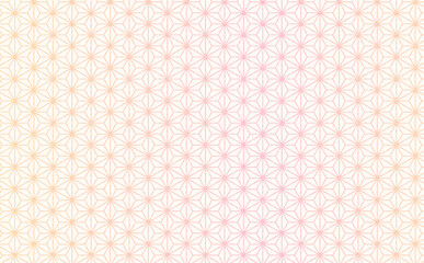 ピンクの手書き風麻の葉模様