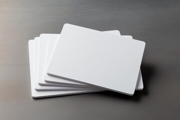 White blank cards mockup stacking on the grey background