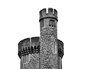 Old celtic castle tower, Blackrock castle in Ireland. Blackrock Observatory fortress over transparent background png illustration © Studio-M