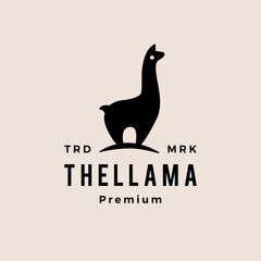 llama logo hipster vintage vector icon illustration © gaga vastard