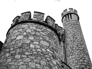 Old celtic castle tower, Blackrock castle in Ireland. Blackrock Observatory fortress over transparent background png illustration