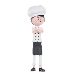 3d chef cross the hand illustration