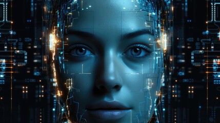 AI driven NLP facilitates human machine communication - obrazy, fototapety, plakaty