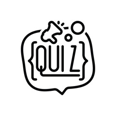 Black line icon for quizzes  
