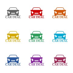 Obraz premium Car deal icon isolated on white background. Set icons colorful