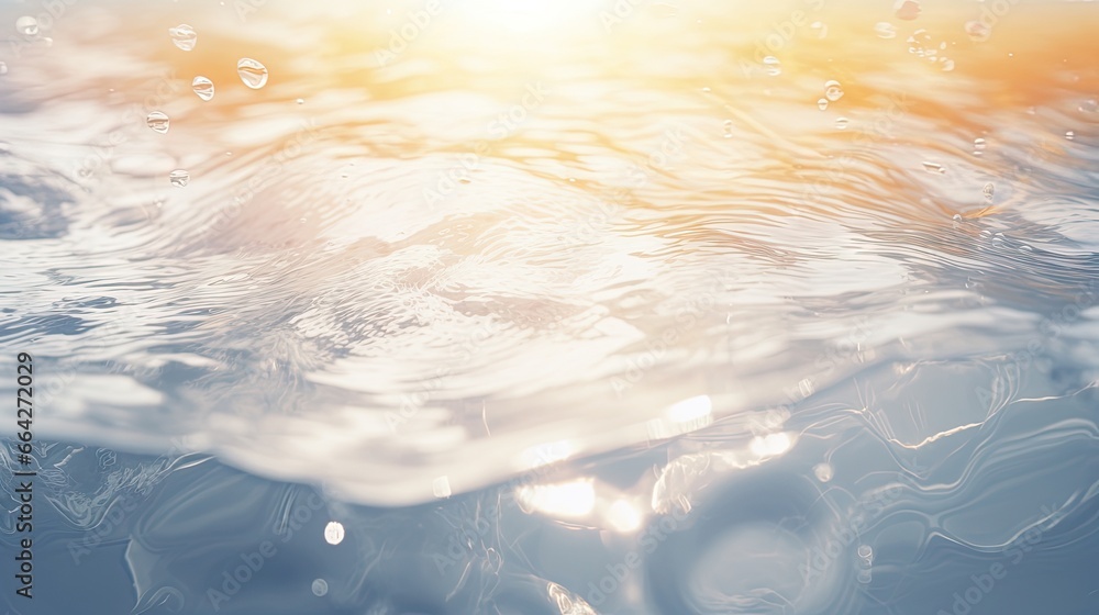 Poster blurred calm water with bubbles abstract nature background