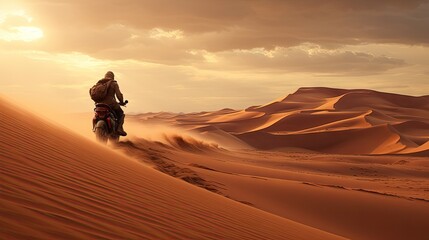 Fototapeta na wymiar Arabian desert dune riding