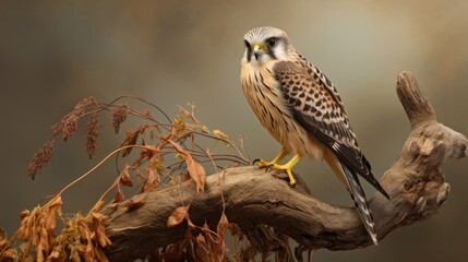 Australian Hobby perched on branch