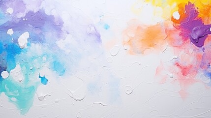 Colorful spots on a texture of white handmade paper