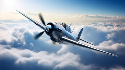 Foto auf Acrylglas Alte Flugzeuge The Fighter. Retro technology theme.
