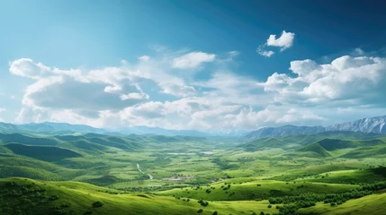 Fotobehang Himalaya Beautiful mountainous landscape photo with blue sky and clouds