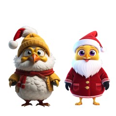 Obraz premium two santa claus isolated on white