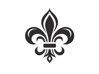 Doodle Crowned fleur-de-lis, cartoon sticker, sketch, vector, Illustration, minimalistic