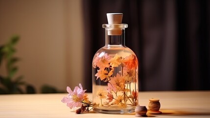 Obraz na płótnie Canvas Apothecary bottle and aromatherapy for alternative medicine and wellness