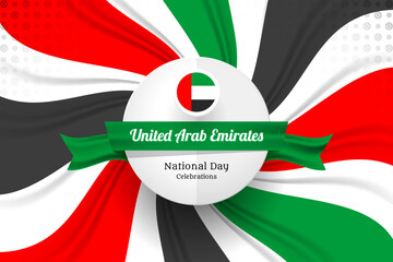 National Flag Color of United Arab Emirates Background Concept for Independence National Day and other events, Vector Illustration Design