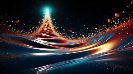Christmas Tree Abstract fantasy festive style background in 3d illustration. Ai generative.