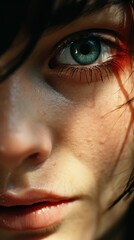 Extreme closeup of female face