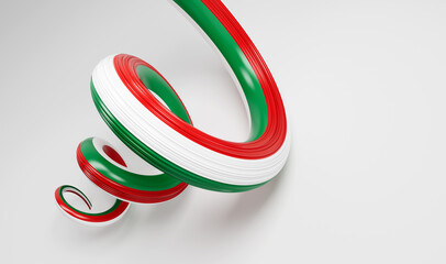 3d Flag of Hungary 3d Spiral Glossy Ribbon Of Hungary Isolated On White Background 3d Illustration