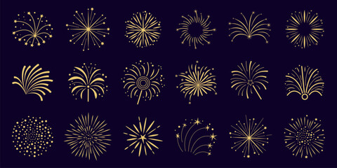 Simple golden fireworks fest collection.