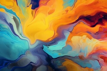 Vivid fluid splash backdrop with vibrant gradients, presenting a premium abstract art concept for mobile interfaces, wallpapers, and more. Generative AI