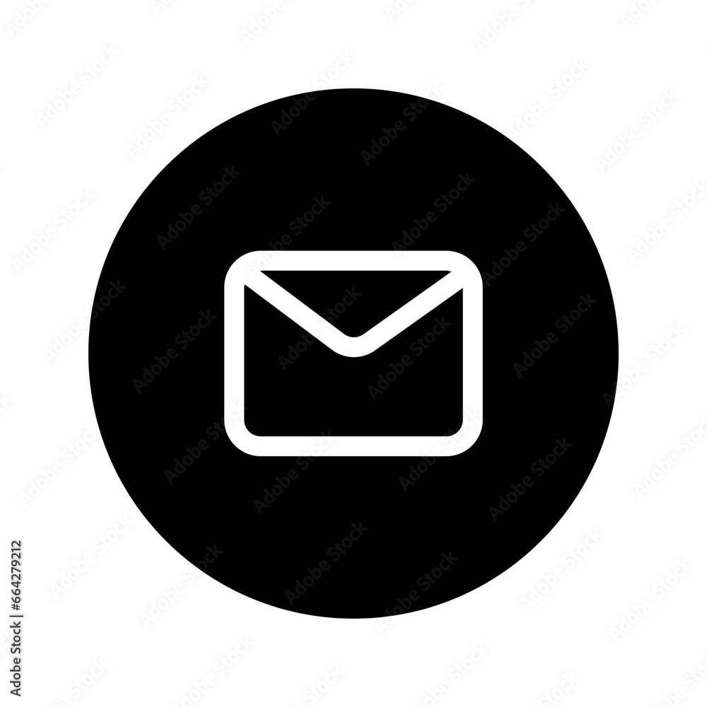 Wall mural envelope circular line icon