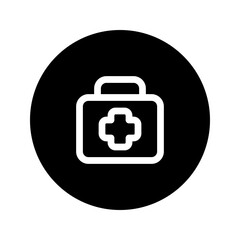 first aid kit circular line icon