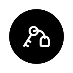 room key circular line icon