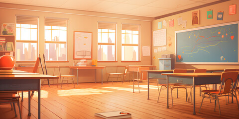 Classroom of school illustration background