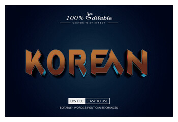 Obraz premium Editable Korean text effect design