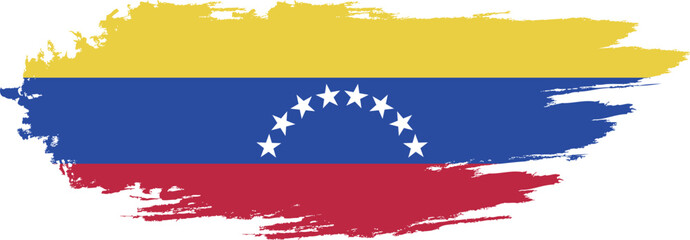 Venezuela flag country on brush paint stroke.